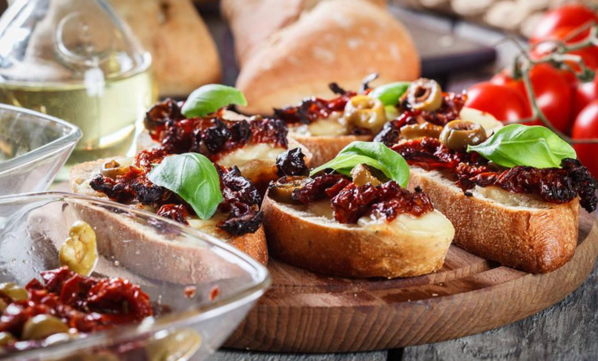 Easy Mediterranean Olive & Tomato Toast